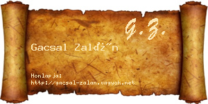Gacsal Zalán névjegykártya
